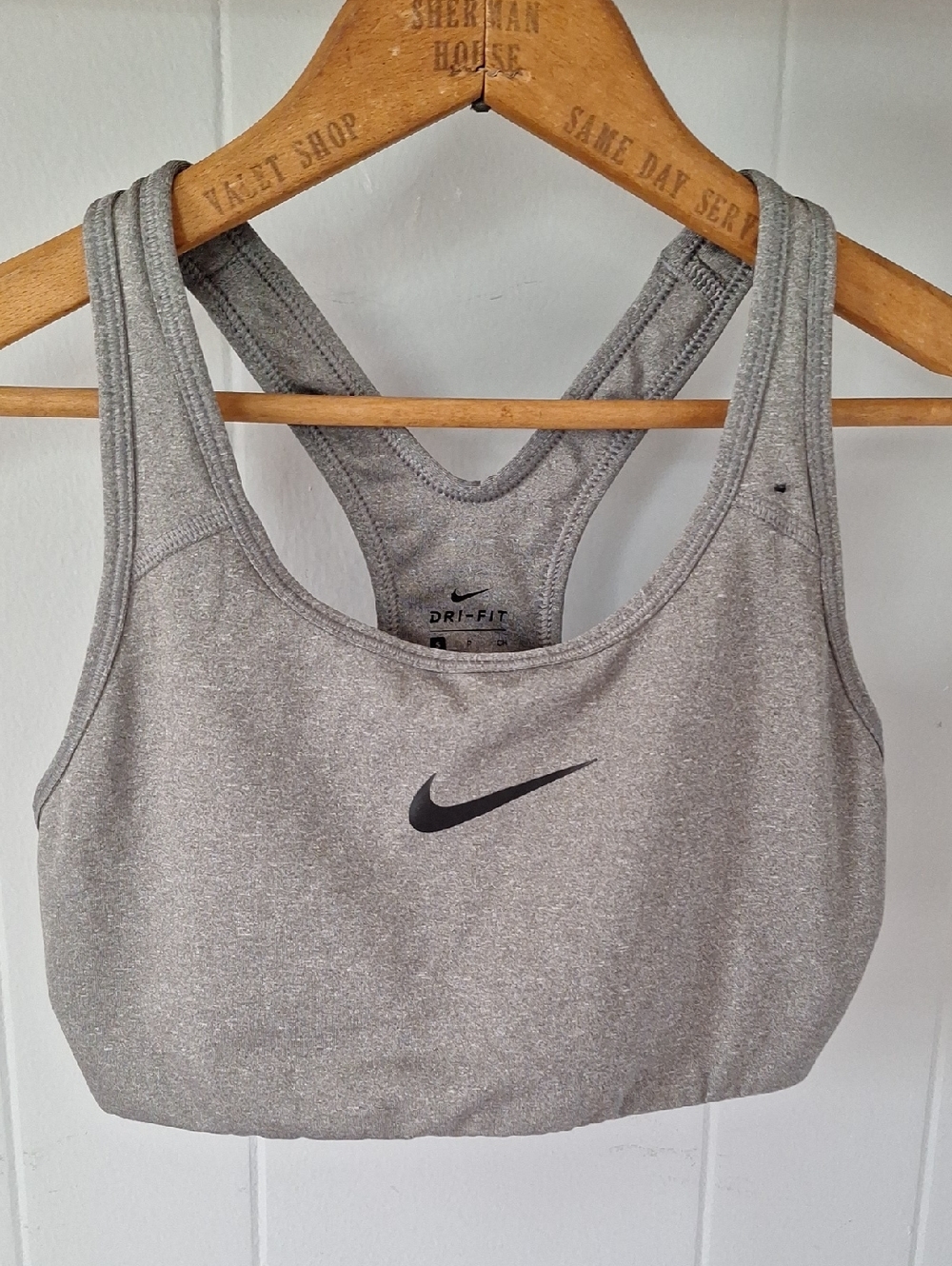Nike Heather Gray Dri-FIT Racerback Sports Bra